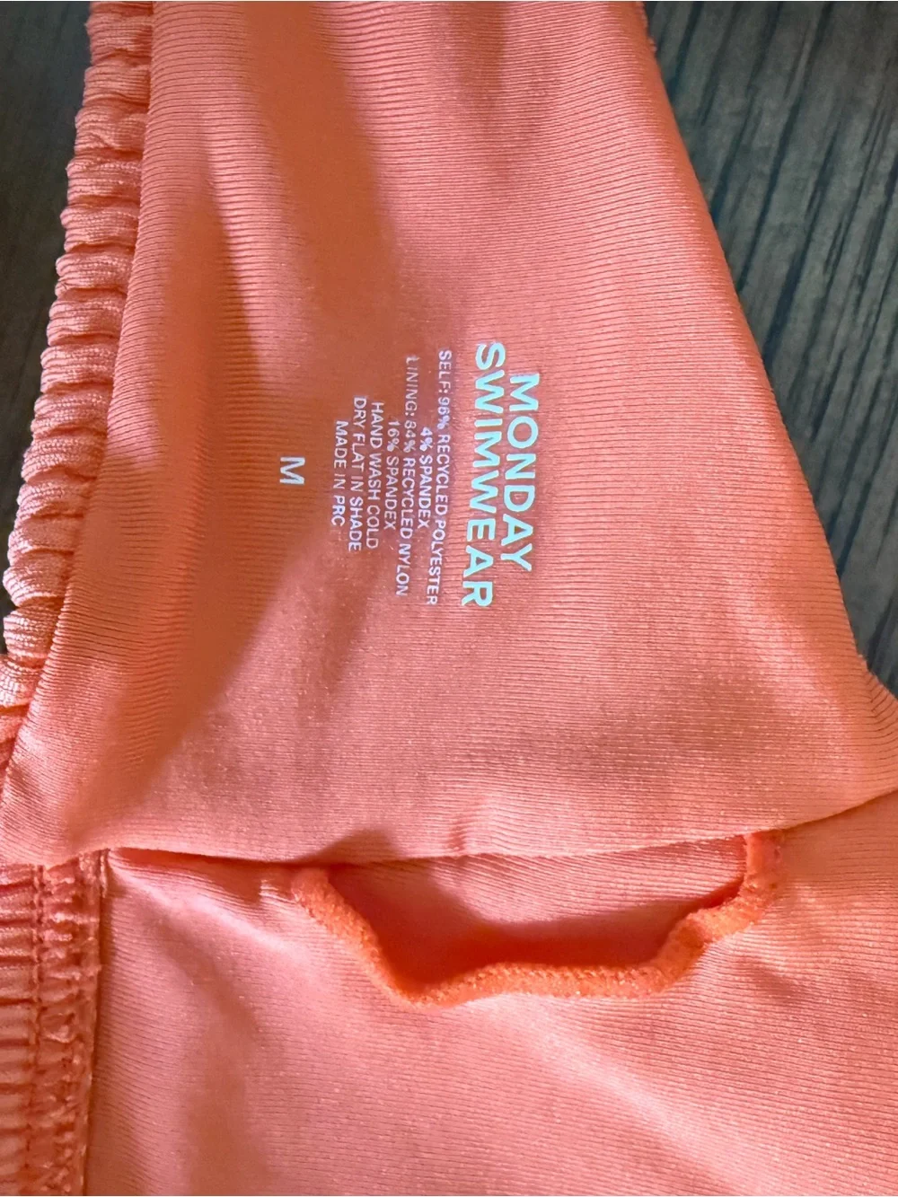 Monday Swimwear Orange Ribbed Bahama Bikini Top